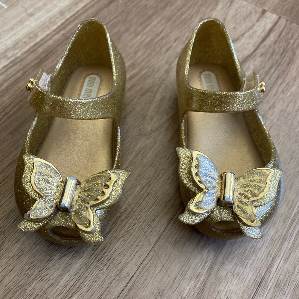 Mini Melissa Gold Mary Janes size 5
